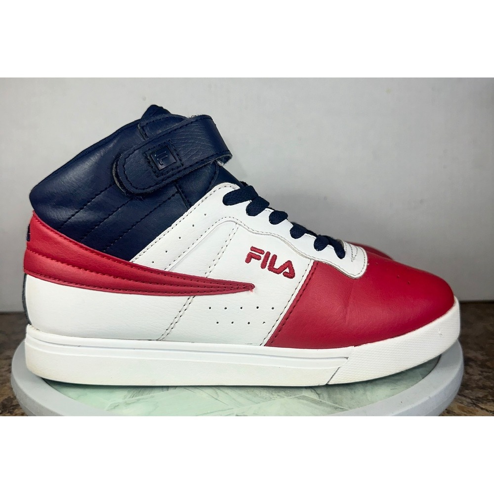 FILA High Top Sneakers US 6 Red White Blue Retro Casual Fashion Shoes